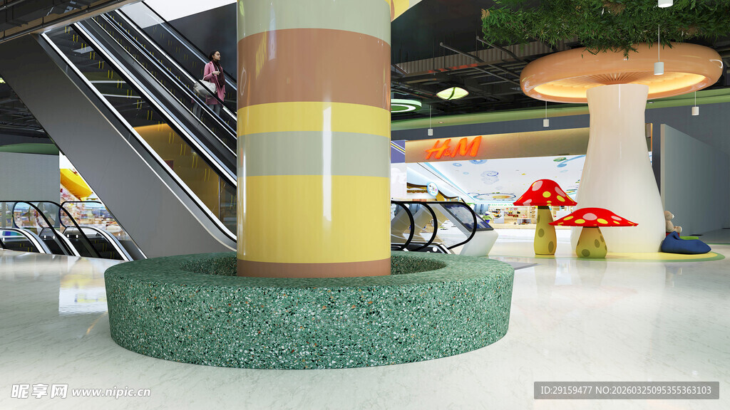 未来感室内景观装置模型