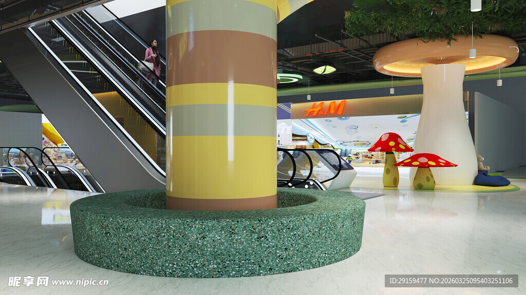 室内圆柱装饰景观