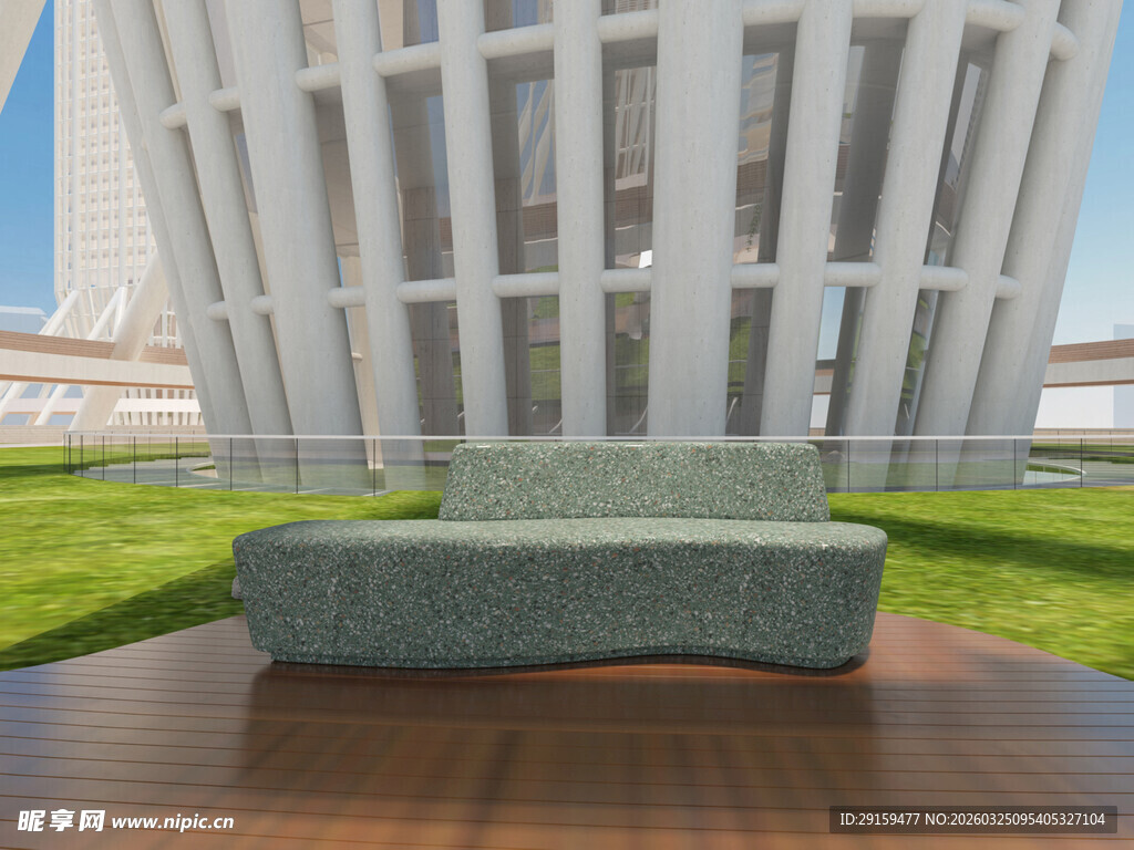 户外现代风格弧形沙发