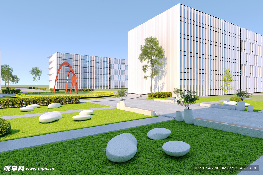 现代办公区户外景观设计