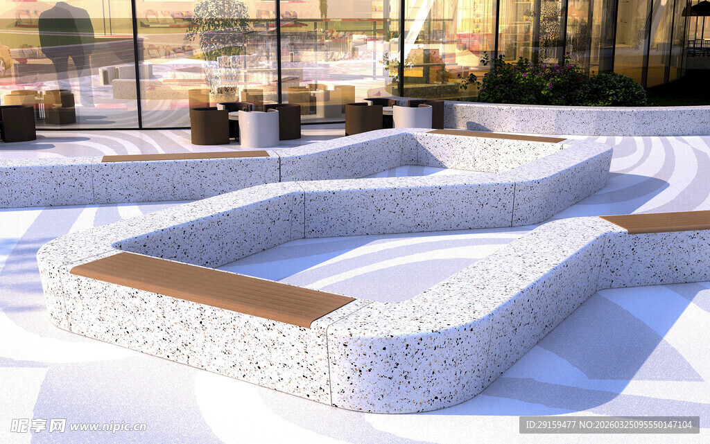 冬日户外雪景休憩区域