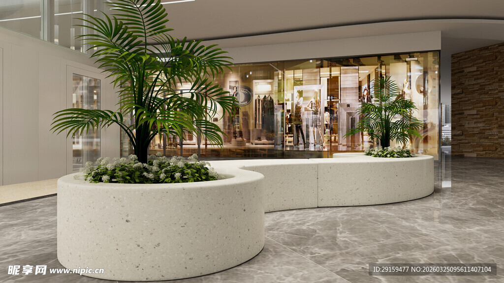 现代室内绿植装饰景观