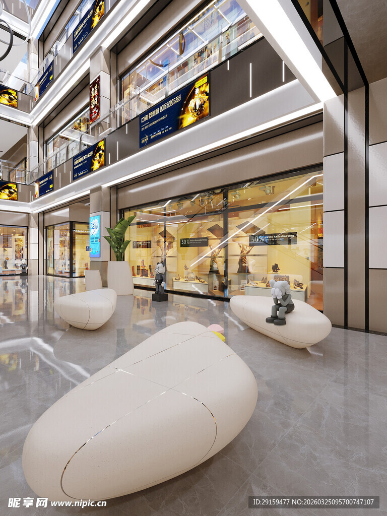 现代商场内的别致休闲区域