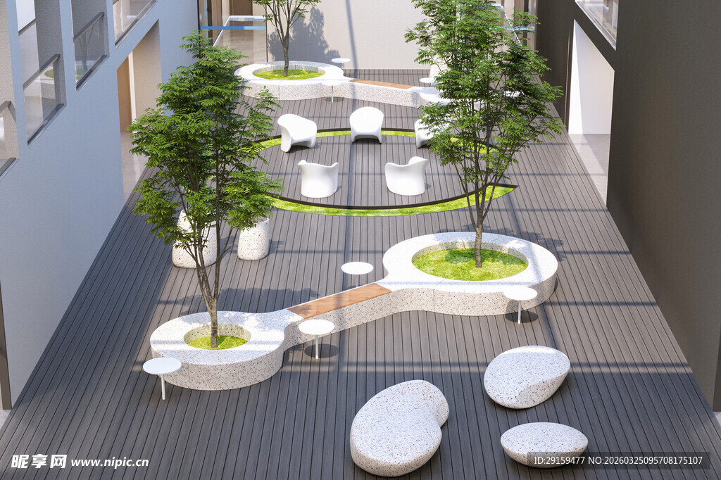 现代庭院景观设计一角