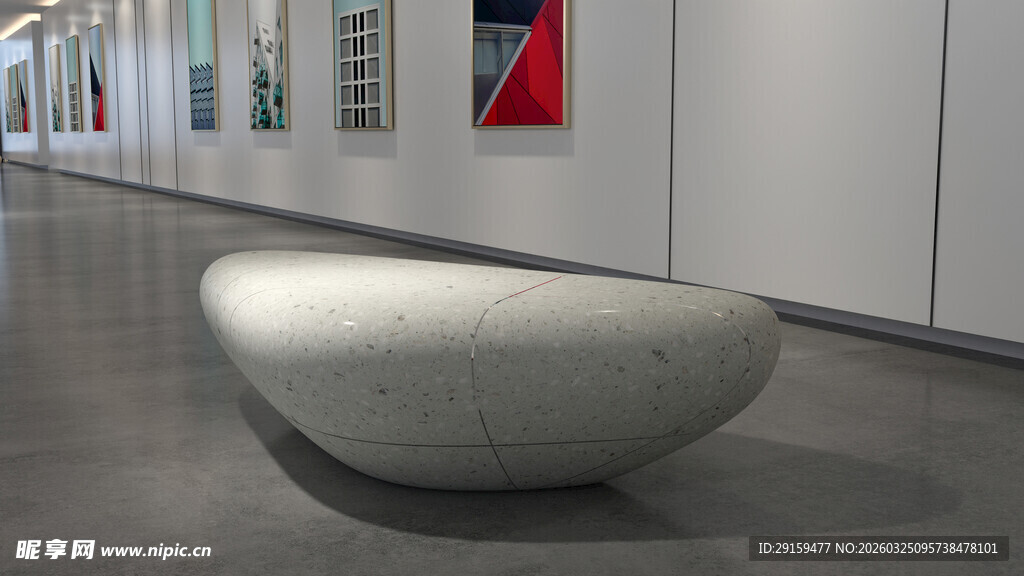 现代简约风格室内弧形座椅