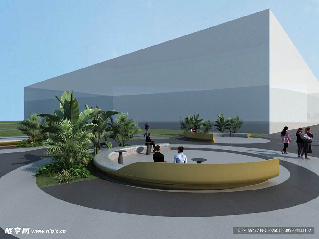 现代建筑景观设计效果图