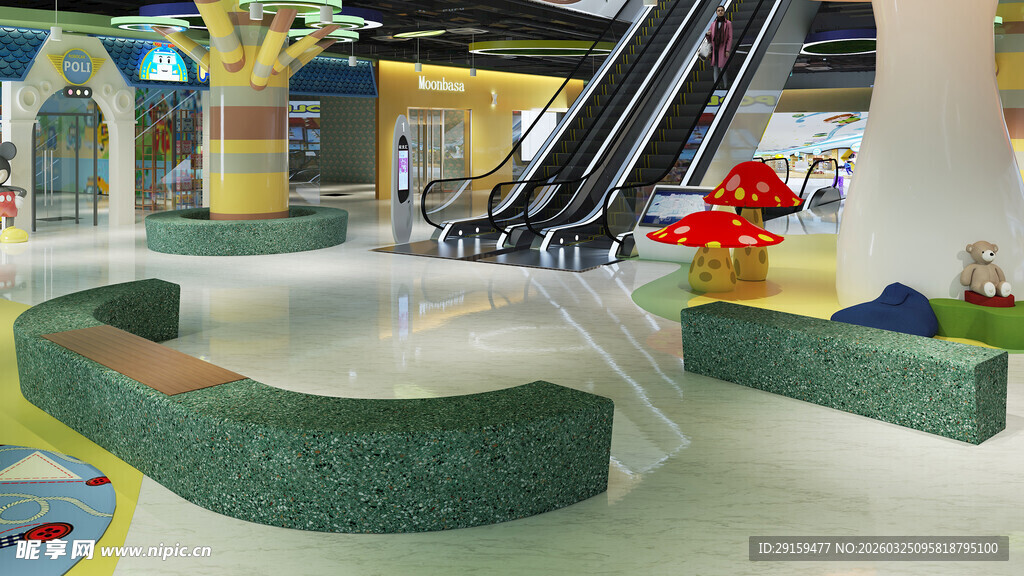 室内儿童游乐区场景