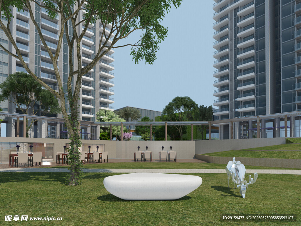 现代小区户外休闲景观