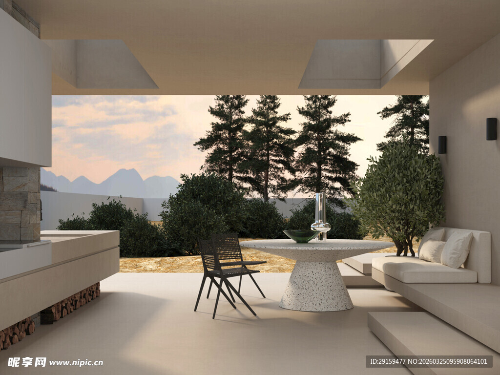 现代露台户外休闲空间