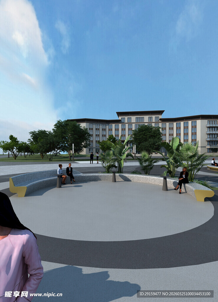 校园广场景观效果图