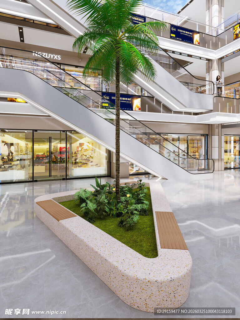 商场中庭绿植景观