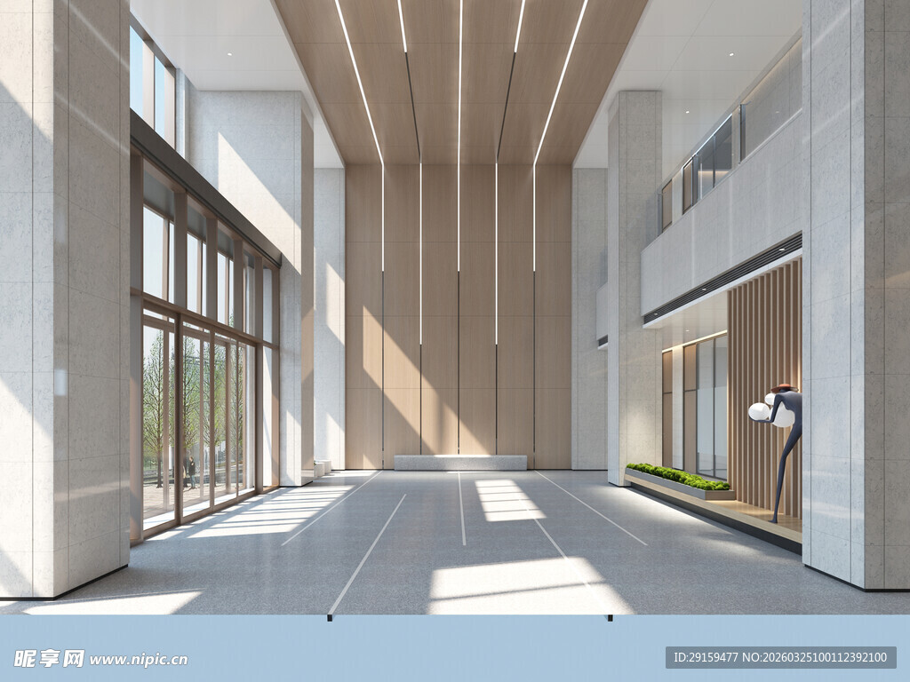 现代宽敞大厅室内效果图