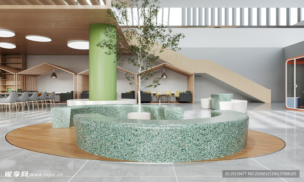 现代办公空间接待台景观