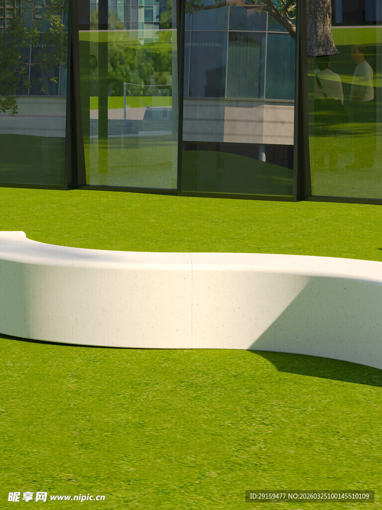 户外弧形草坪景观设计