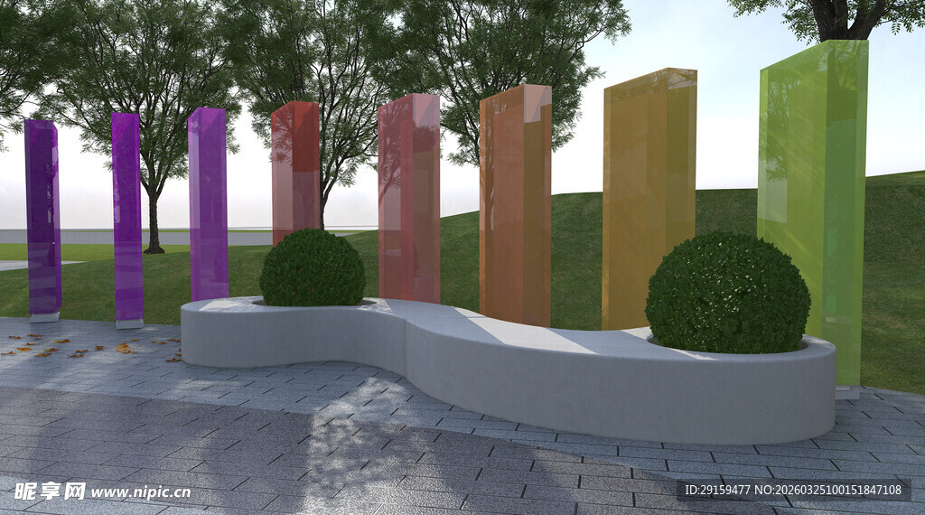 多彩立柱景观设计方案