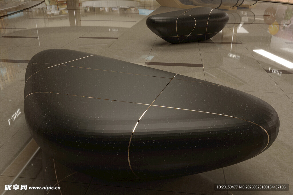 现代风格黑色异形休闲座椅