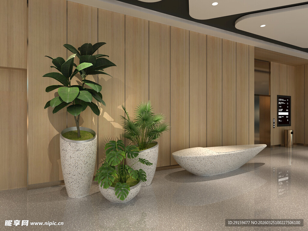 现代室内绿植装饰场景
