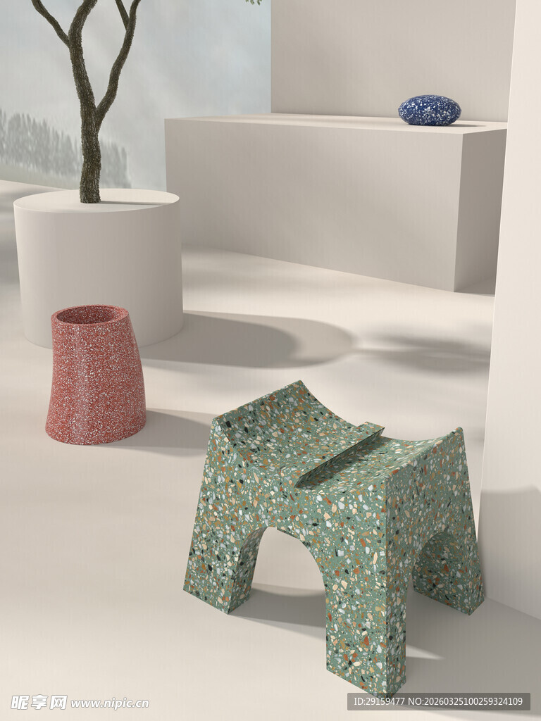 多彩几何造型创意小凳子