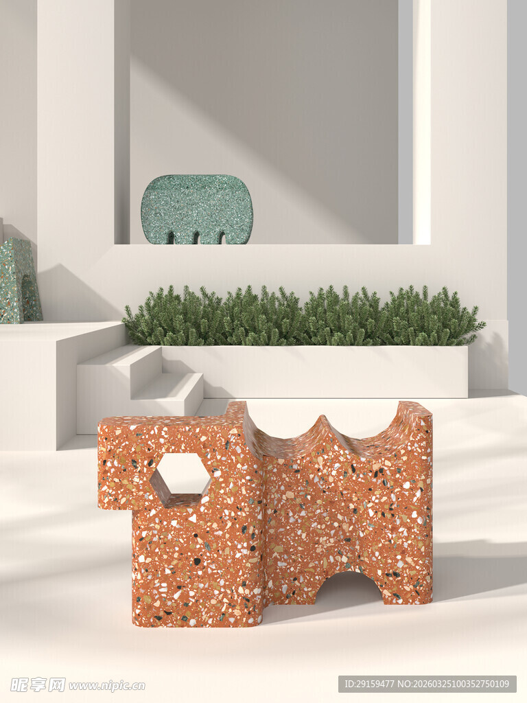 橙色孔洞装饰摆件