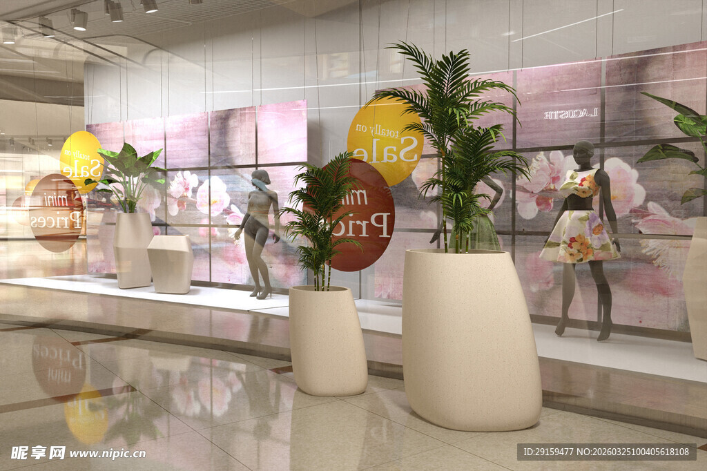 店内精致花瓶与绿植陈列