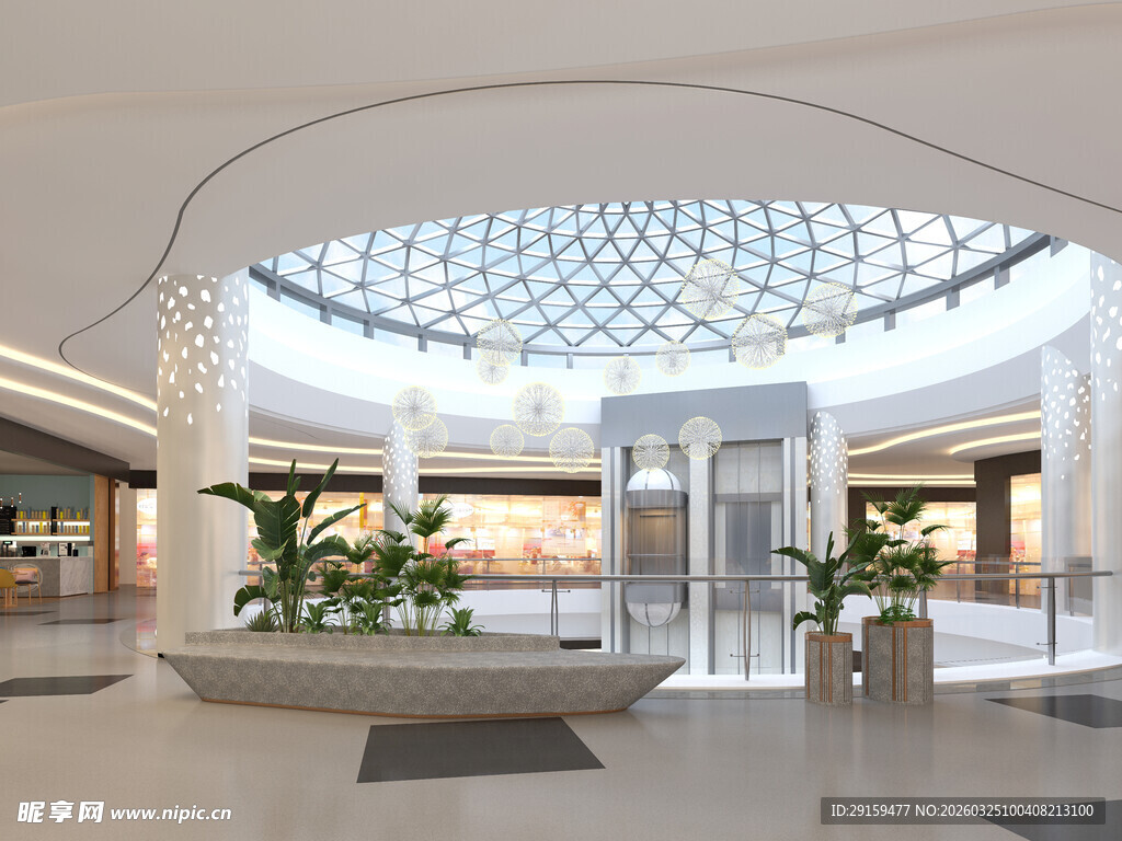 现代商场大厅优雅空间