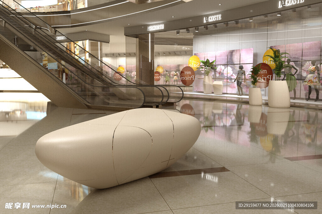 现代艺术展厅内的别致景观