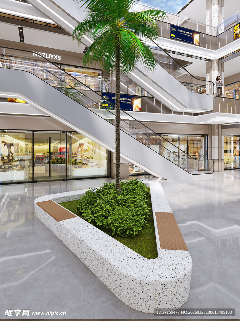 商场内精致绿植景观