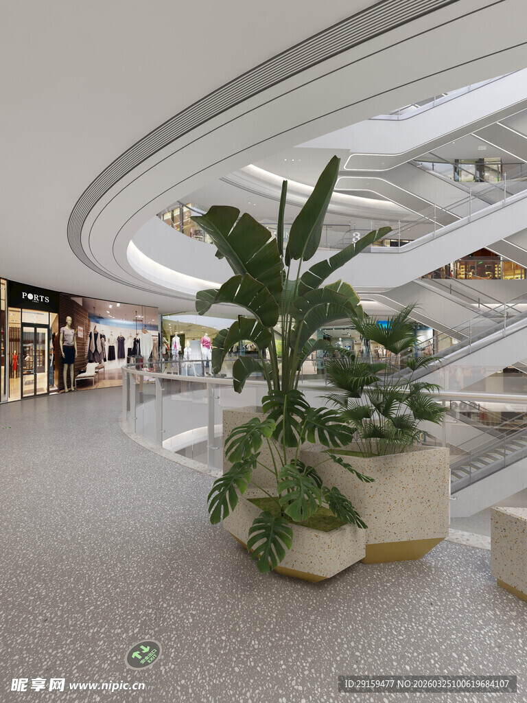 商场内的绿植景观