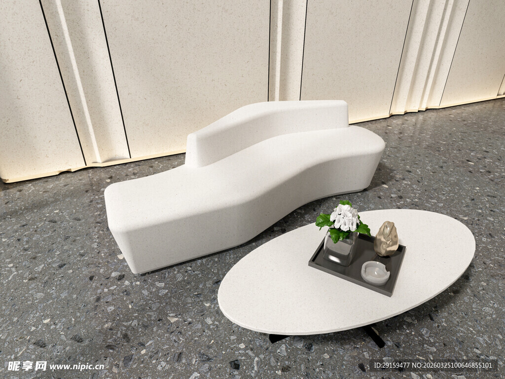 现代简约风格弧形沙发茶几组合