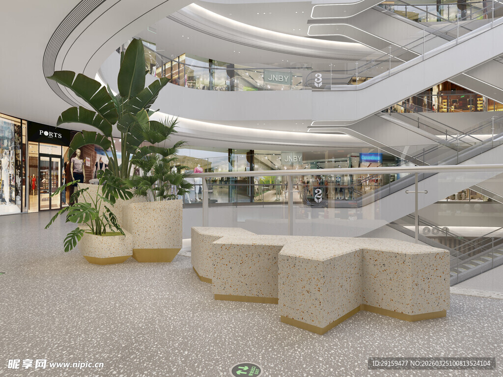 现代商场内的休闲区域