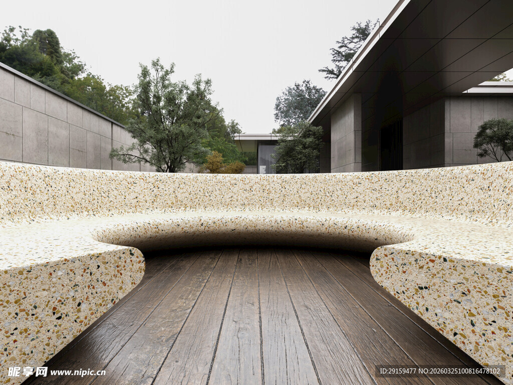 户外创意鹅卵石木质长椅