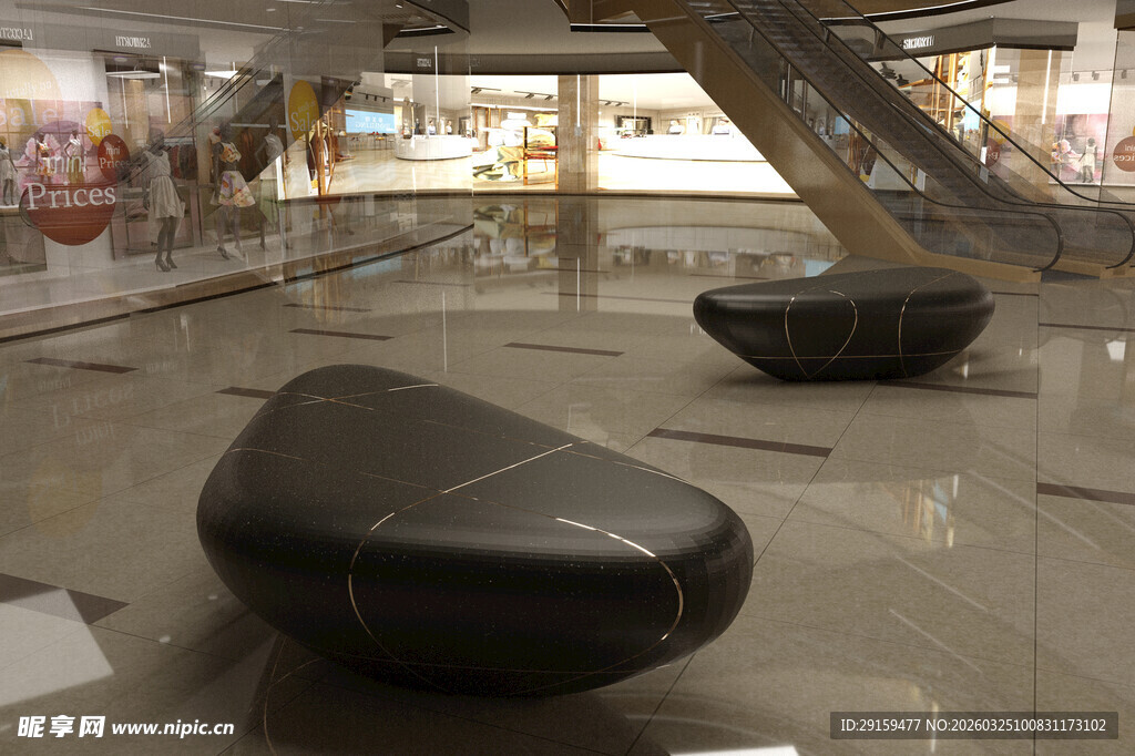 现代风格室内异形座椅展示