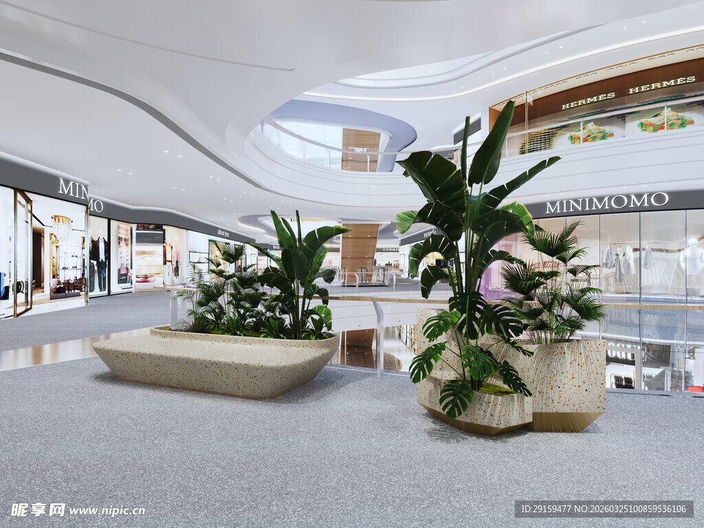 商场内的绿植景观布置