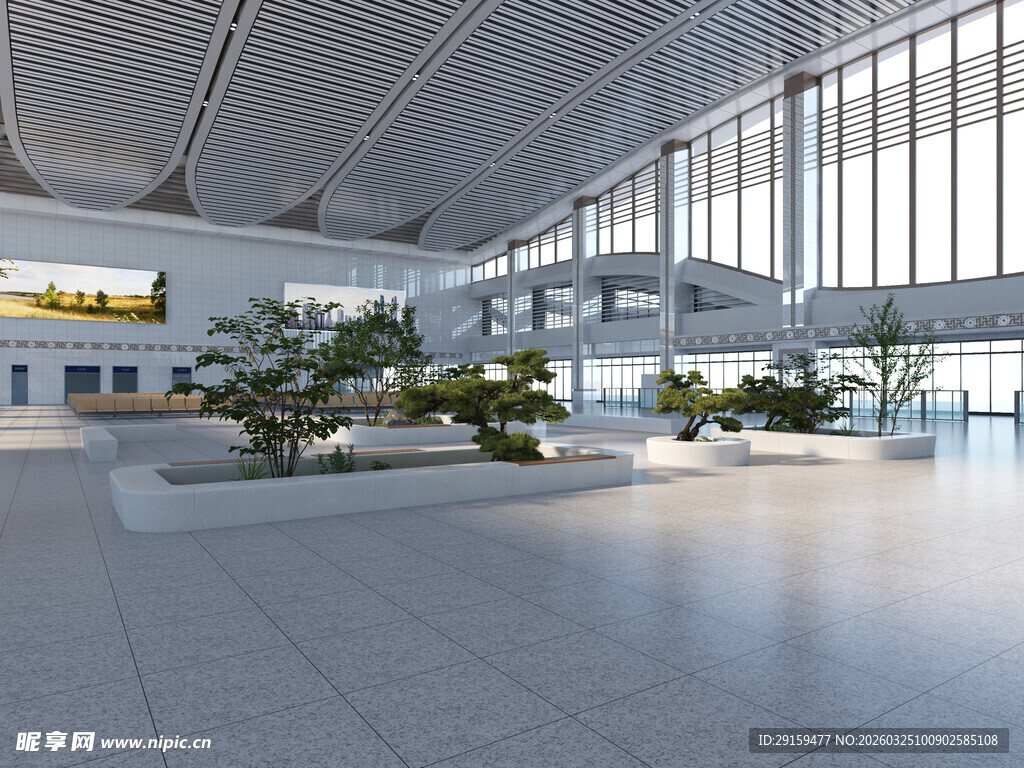 现代宽敞的室内公共空间