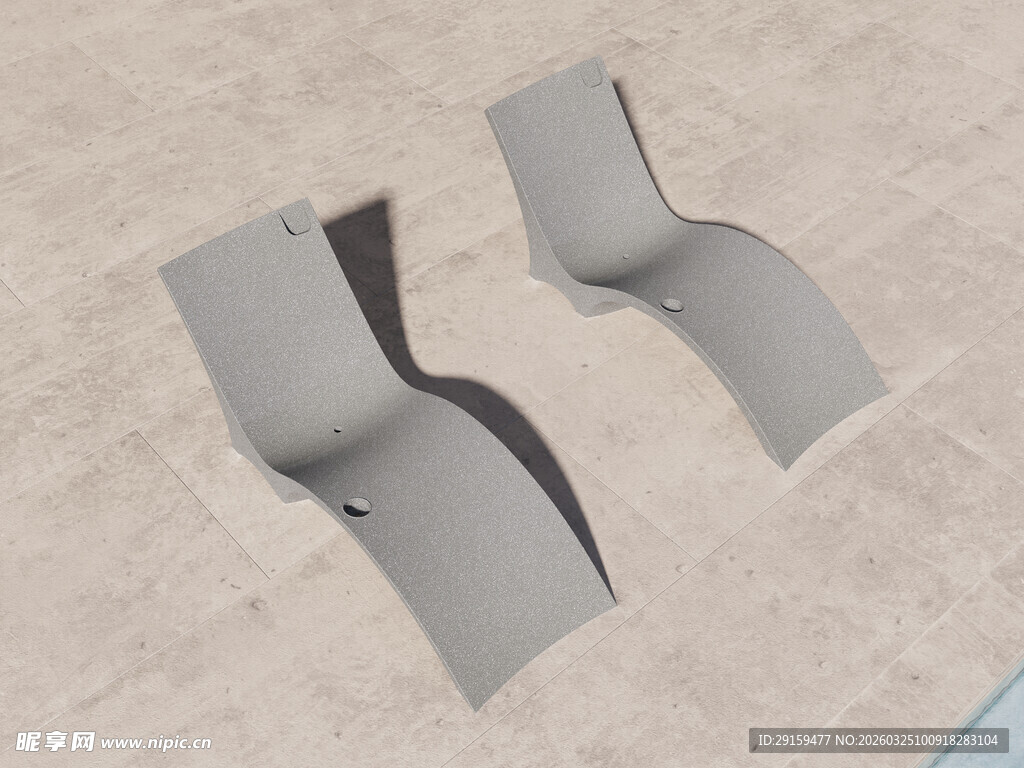 灰色弯曲物件模型