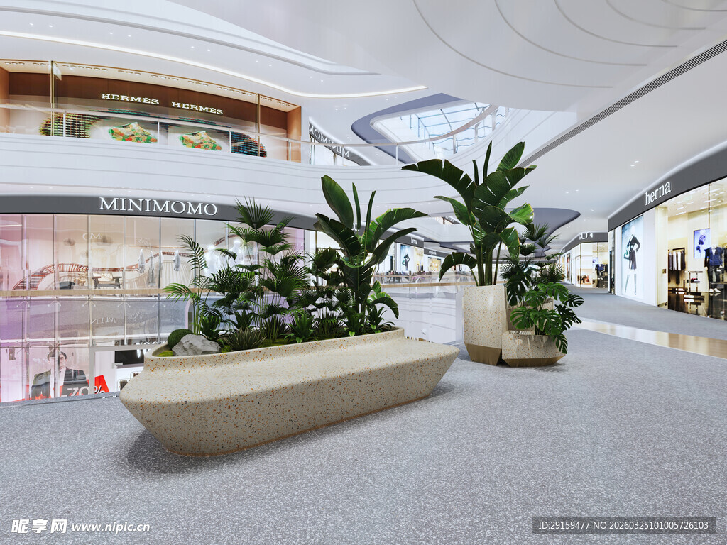 商场内的绿植景观布置