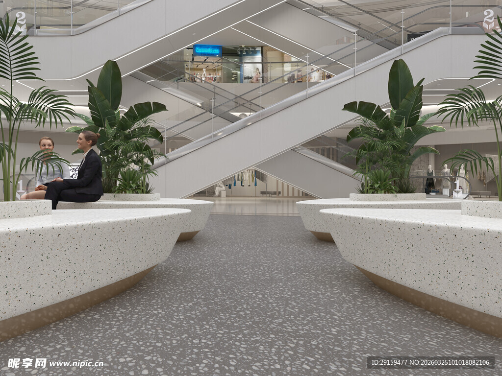 现代商场室内扶梯景观