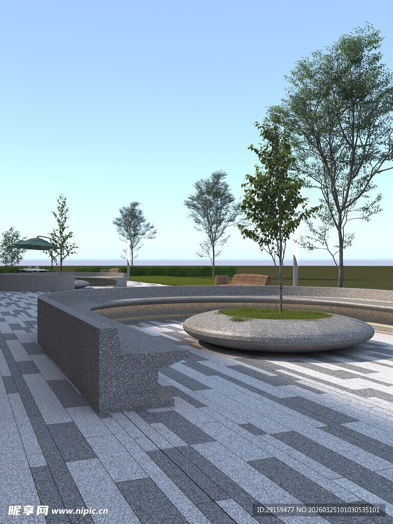 现代户外休闲广场景观