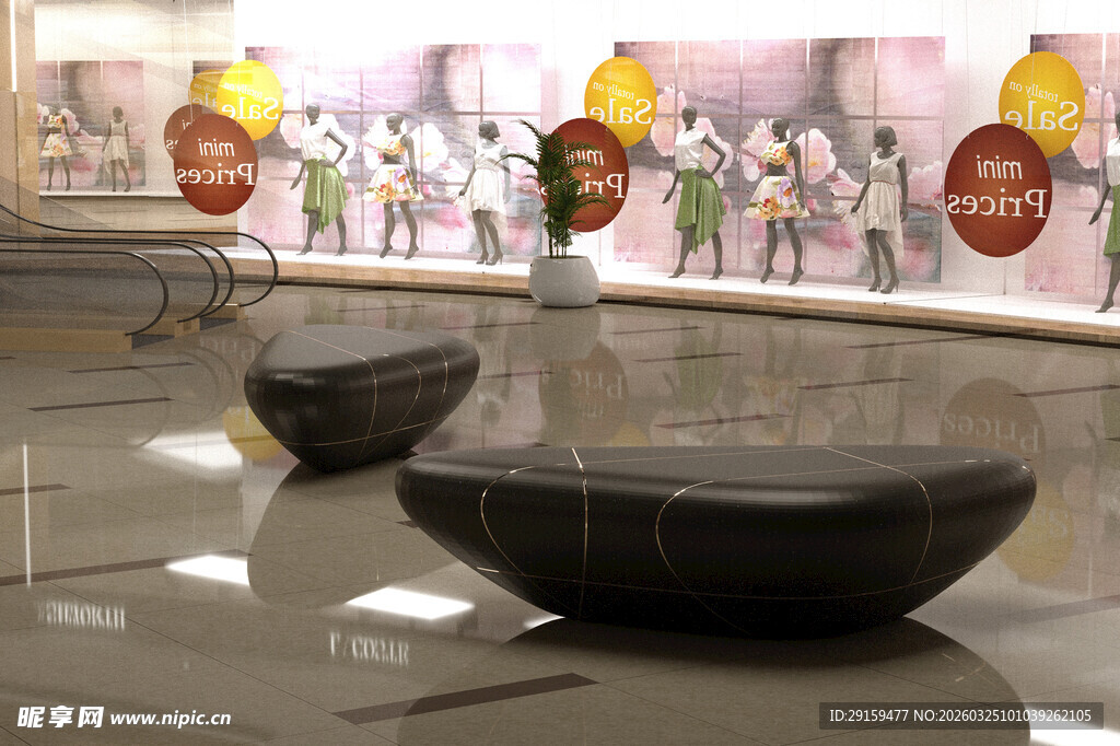 商场内的独特艺术摆件