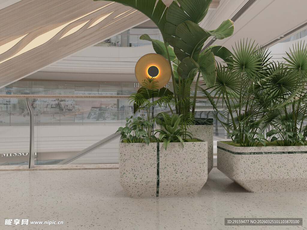 室内绿植装点的现代空间
