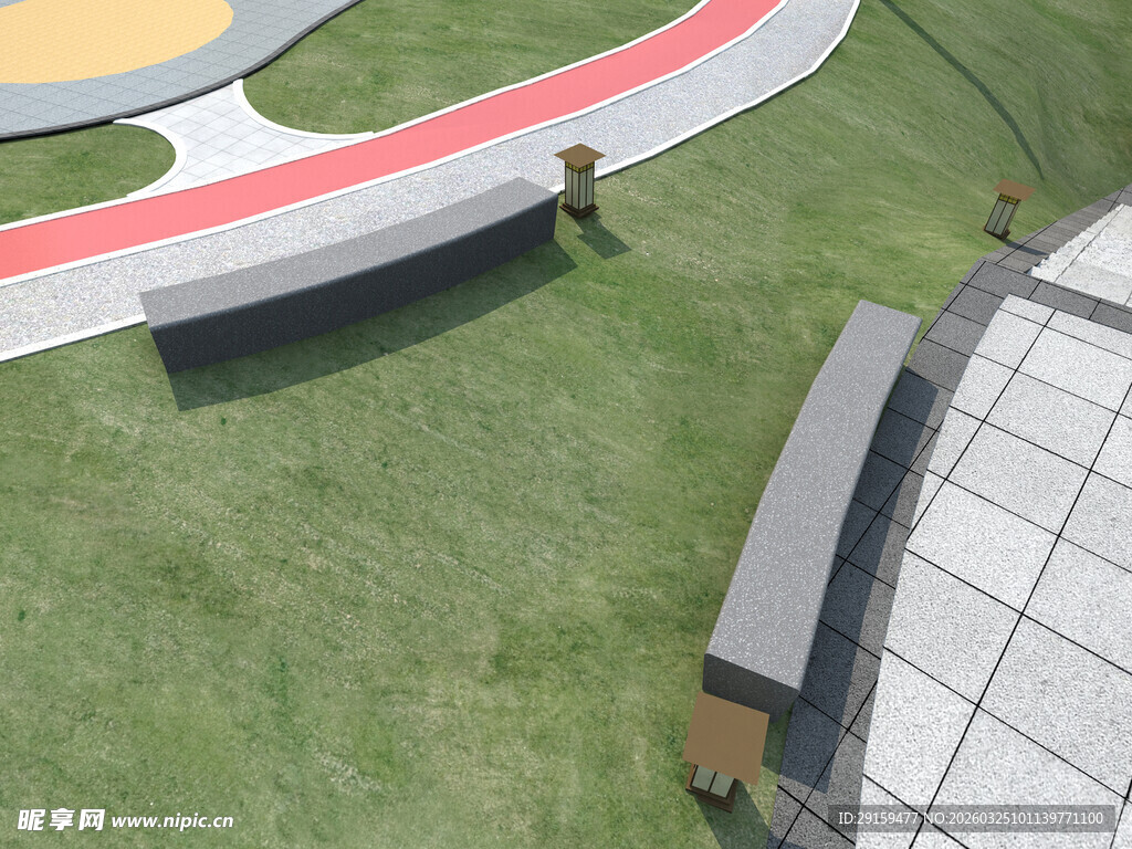 户外景观休憩区场景