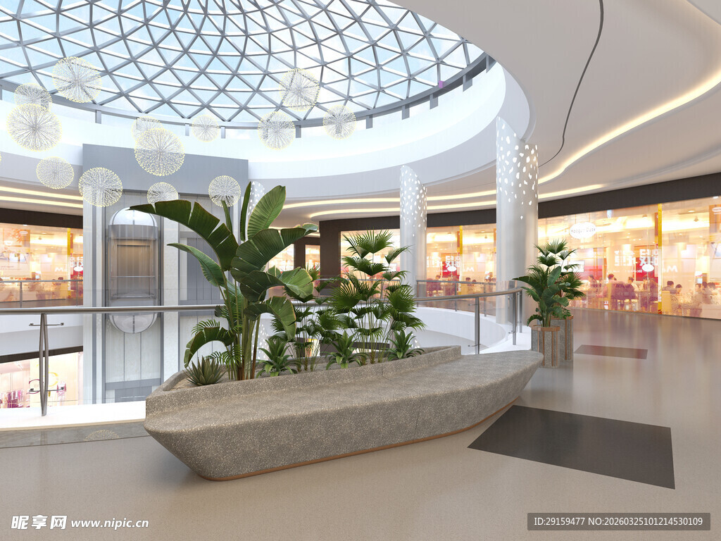 商场内景绿植装饰景观