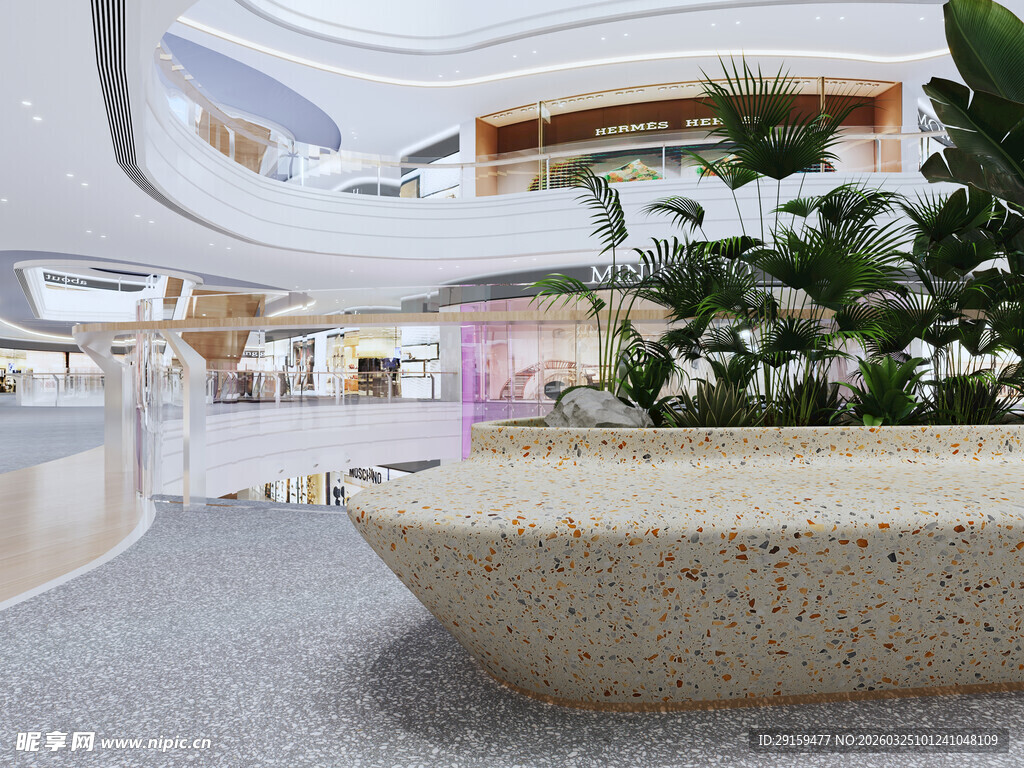 商场内精致的绿植装饰