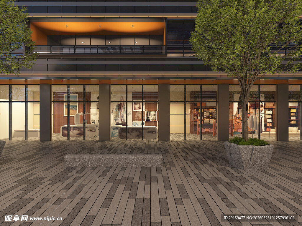 现代风格商业街外观