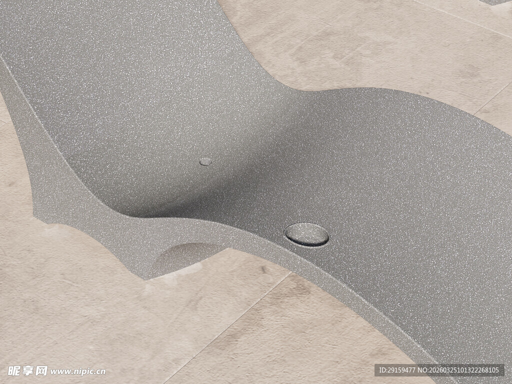 灰色弧形座椅设计图