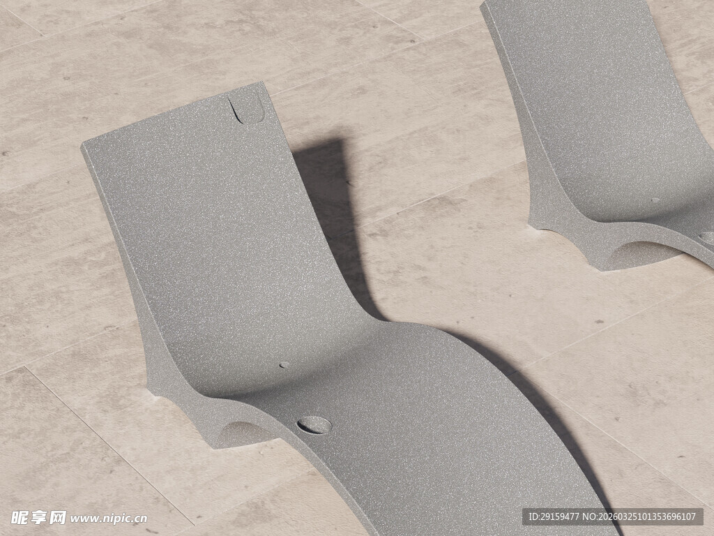 沙滩上的灰色休闲躺椅