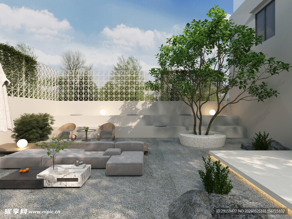 现代简约户外庭院景观