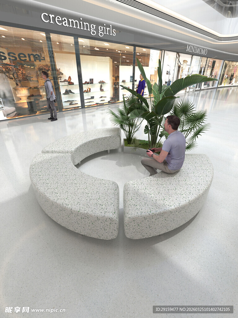 商场内圆形特色休息区