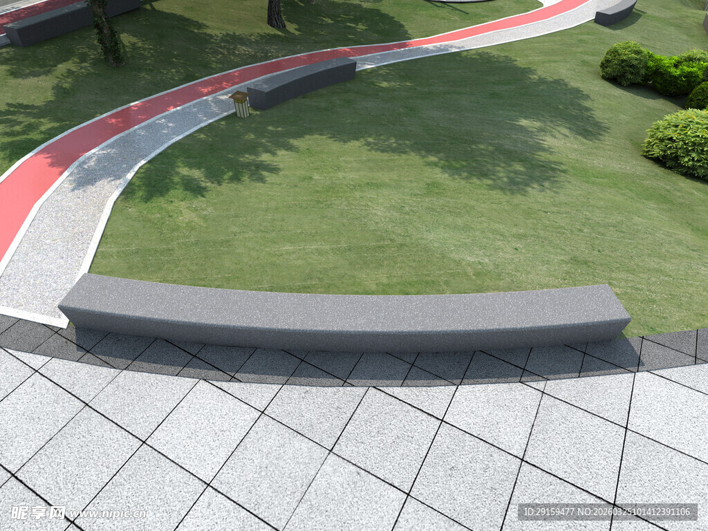 户外休闲长椅景观