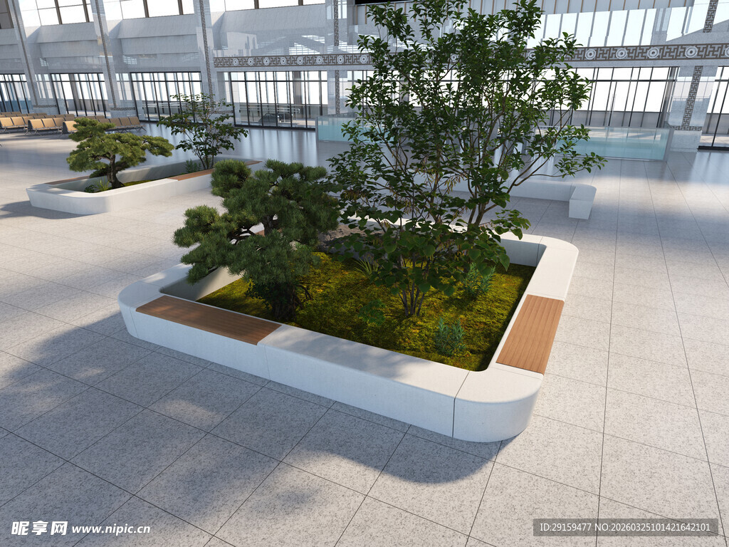 现代广场绿植景观设计